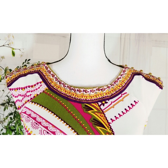 Dress Barn paisley print sheath dress white size 6 - Picture 7 of 8